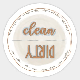 Clean and Dirty Dishwasher Magnet Sticker